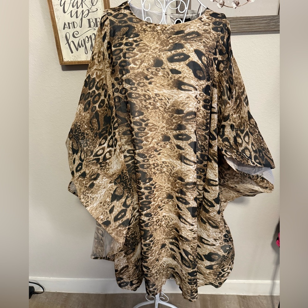 Leopard Print Kaftan Dress